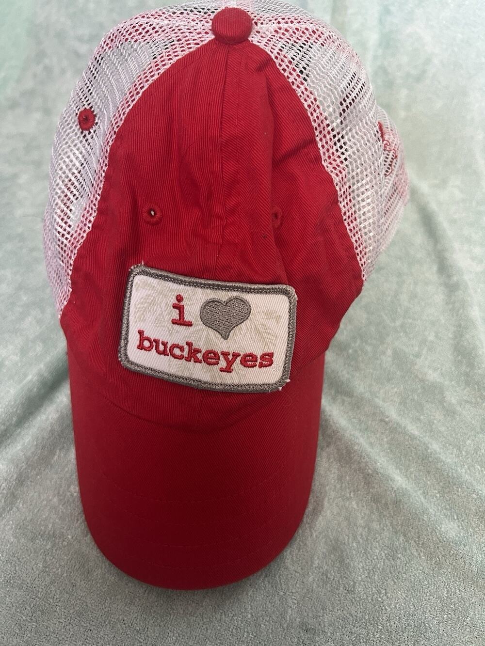 Vintage Y2K Nike Team Ohio State Buckeyes I Heart Buckeyes Trucker Hat Red Cap